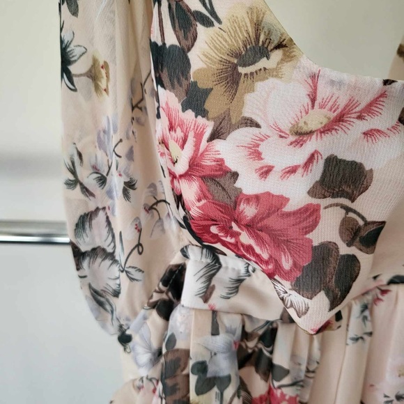 Floral Blush Halter Tie Midi Dress - Picture 3 of 7